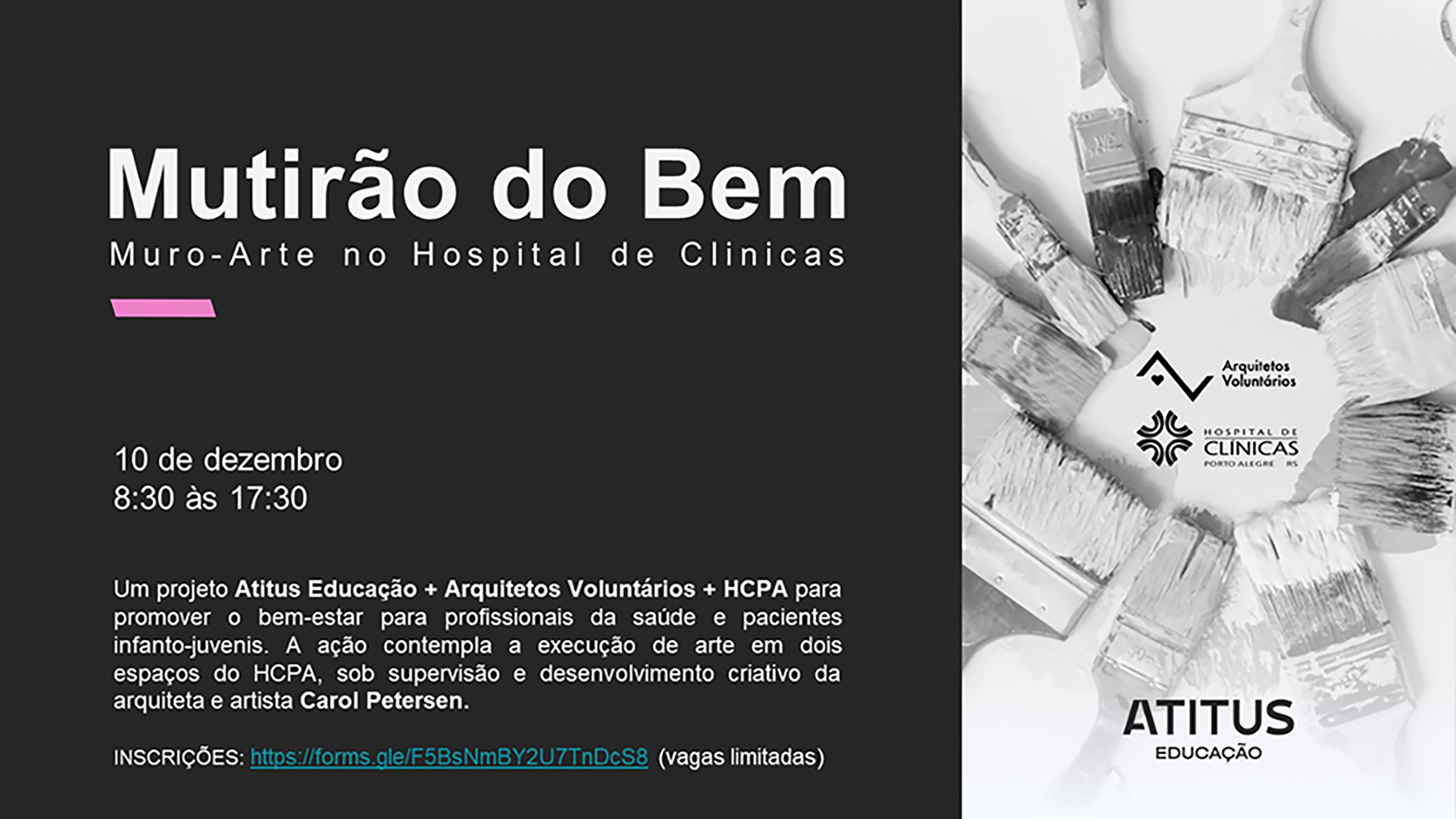 Alunos da Atitus participam de Intervenção que levará bem-estar a funcionários e pacientes do HCPA